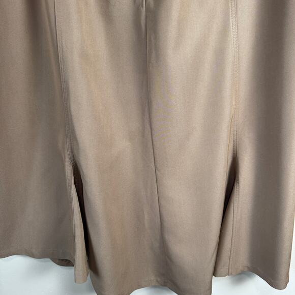 NWT CJ Banks Size 24 Midi Skirt A-Line Tan Women's Modest Career Western - Picture 3 of 10